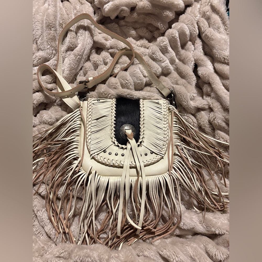 Montana West Leather Bag with Fringe